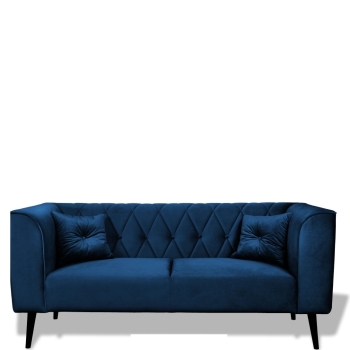 Sofa skandynawska w nowoczesnym stylu na wysokich nóżkach, pikowana w guziki, trzyosobowa - VIENA 3